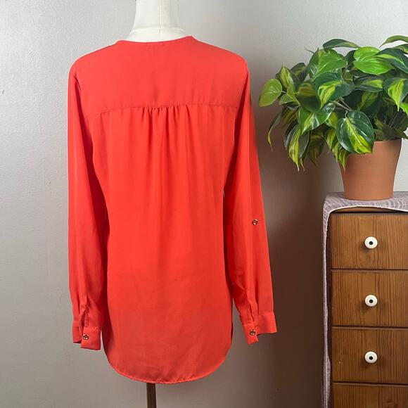 Charlotte Russe Orange Blouse Size Medium - Picture 3 of 9